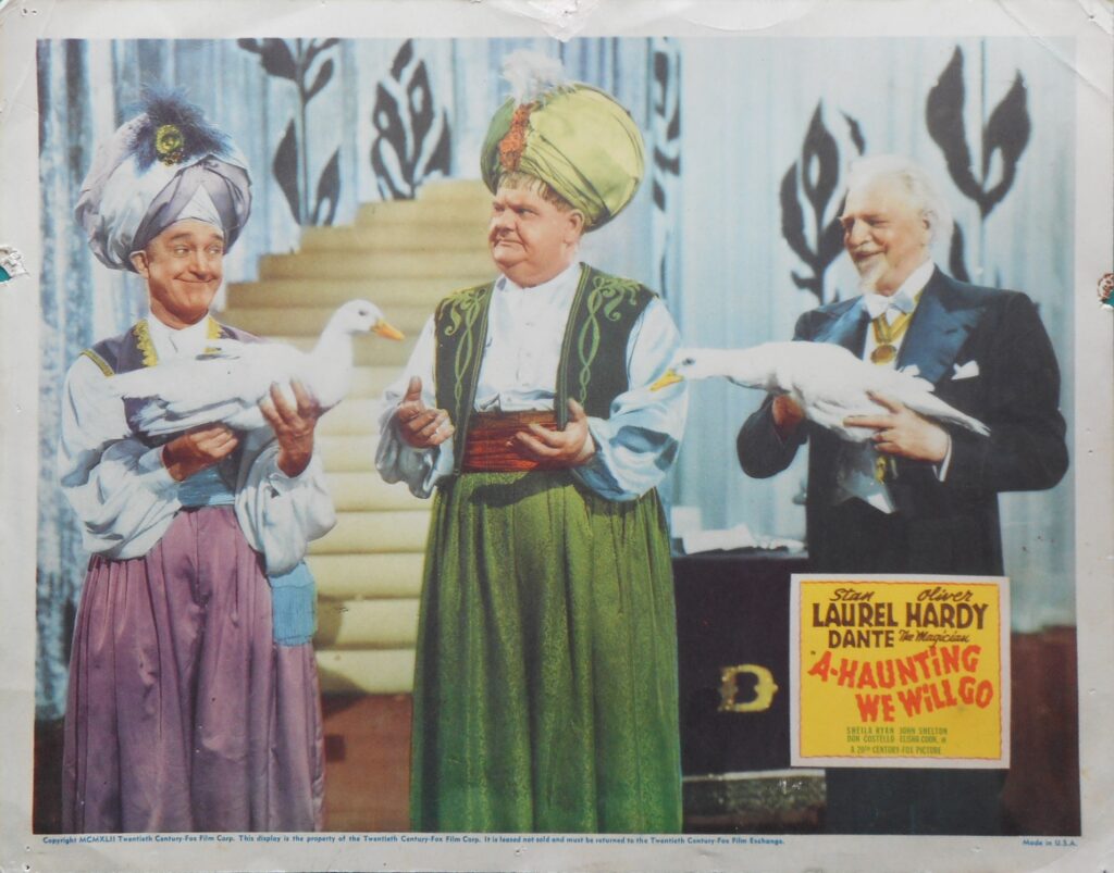 "A Haunting We Will Go" showcard (1942) as preserved by the Davenport Collection.